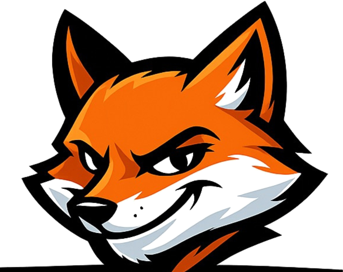 Stylized orange fox mascot for the NoScam OÜ campaign.